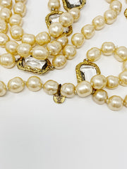 Chanel Paris 1981 Goossens Infinity Sautoir Pearl and Crystal necklace