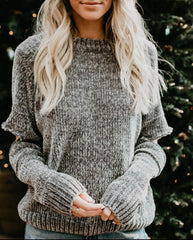 Chenille Cozy Cut Out Sweater