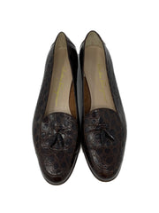 Salvatore Ferragamo Crocodile Embossed Leather Loafers Size 7.5