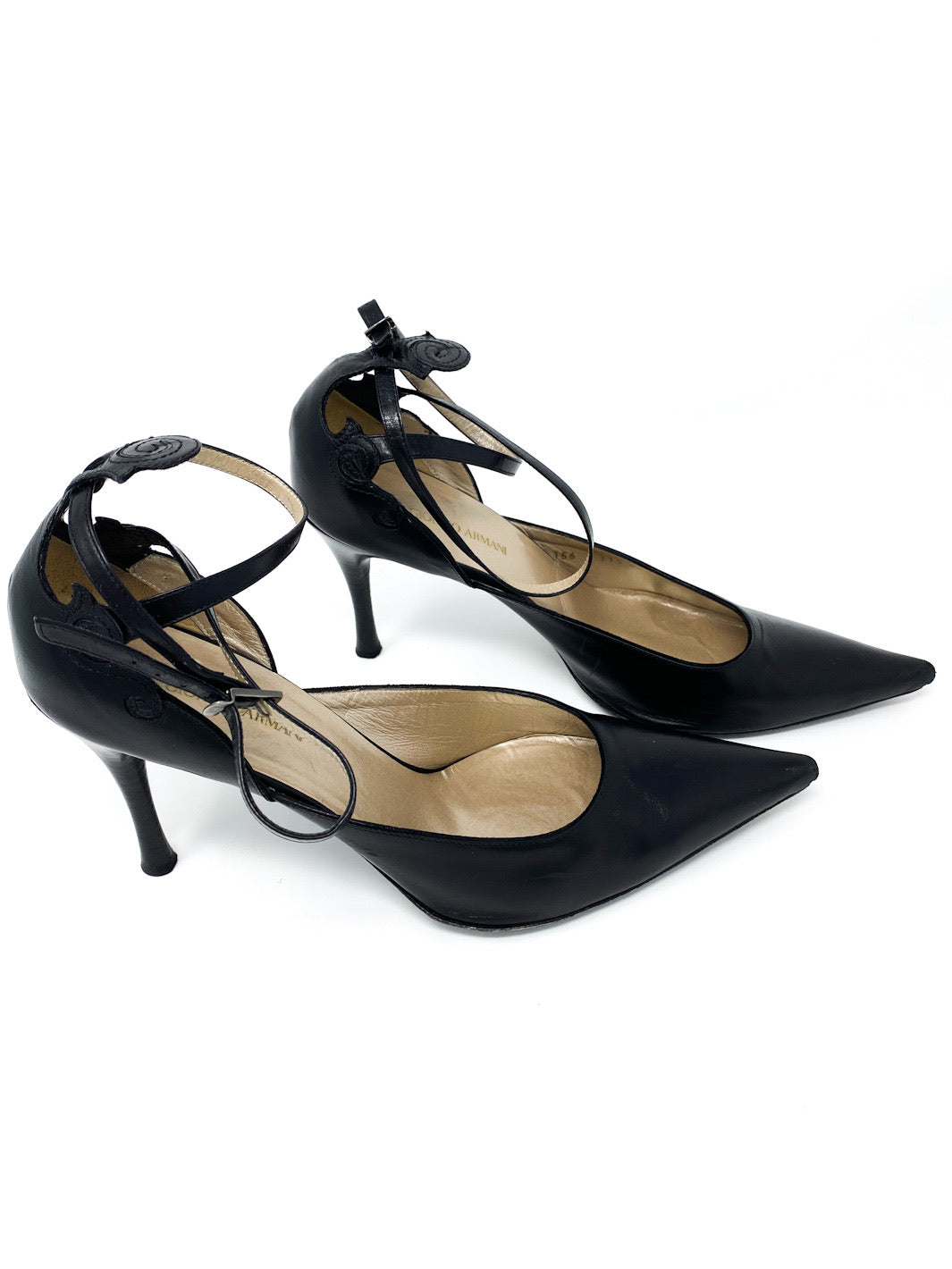 Georgio Armani Black Heels - Size 40.5 – Flower Moon Boutique